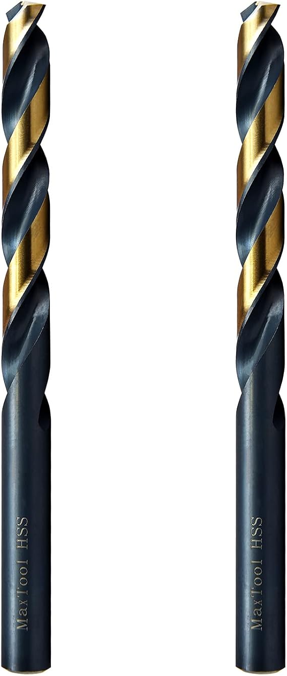 MAXTOOL No.7 2pcs Identical Jobber Length Drills Dia 0.201" HSS M2 Twist Drill Bits Wire Gauge Gage Numbered Straight Shank Drills; JBN02H10R07P2