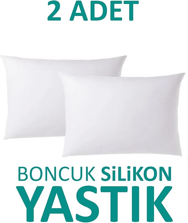 SUVAY Bead Silicone Pillow 2-Piece 50x70 cm 900 Gram Silicone Fiber Filled White Antibacterial Pillow