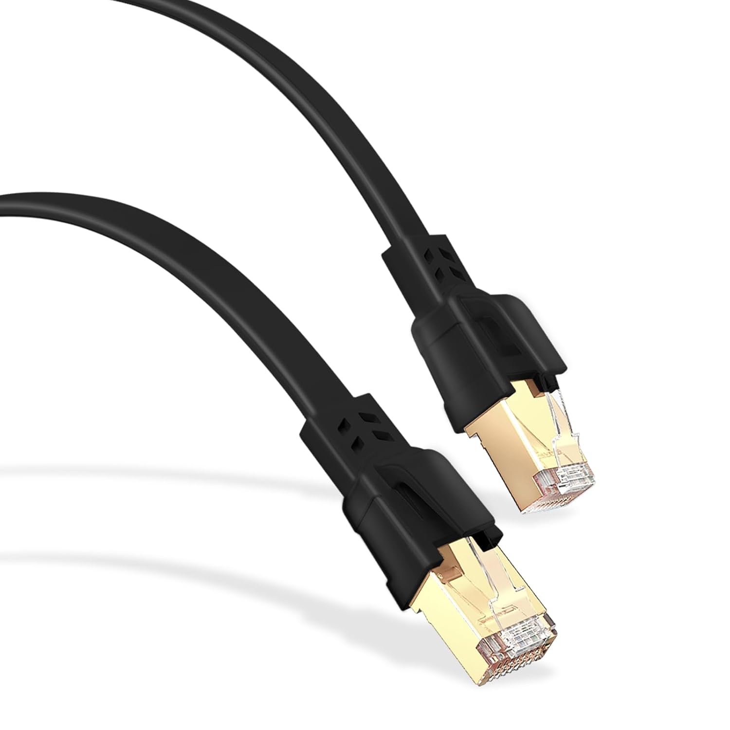 HUO JI Cat8 Ethernet Cable 10FT - 40Gbps 2000MHz High Speed LAN Cable with Gold-Plated Connectors QV-10FT