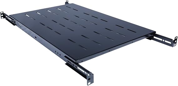 Rack Server Vented Shelf 19inch Rack Mount 1U Adjustable from 24inch-29inch Shelves
