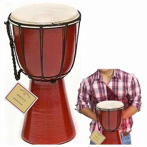 Drum Djembe is a Rope goat skin Covered Goblet African Drum Played by Hands West Africa style jembe for drums circle and more 6x12