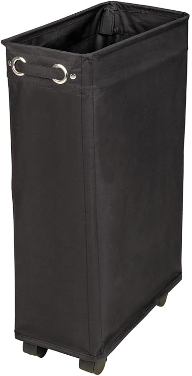 WENKO Corno Laundry Basket Black 43 L Polyester 18.5 x 60 x 40 cm