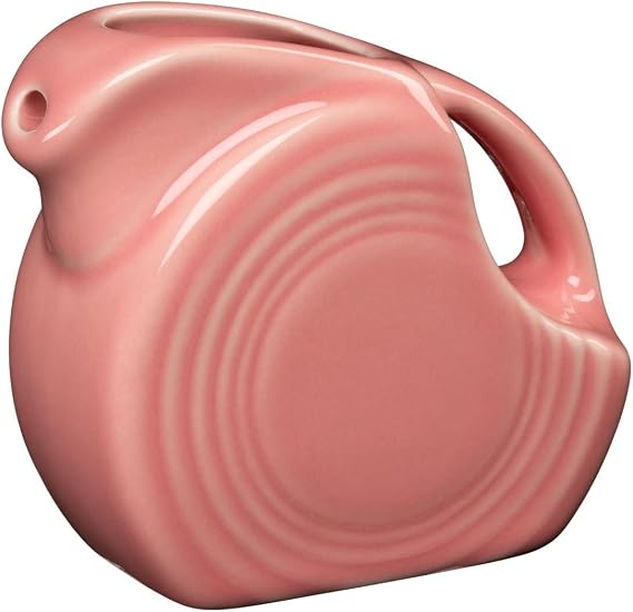 Fiesta 5oz Mini Disk Pitcher Durable Ceramic, Lead-Free, Dishwasher/Microwave/Oven Safe Made in USA - Peony
