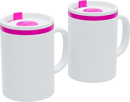 Copco Iconic Desk Mug, 16 ounce, 2 Pack (Pink)