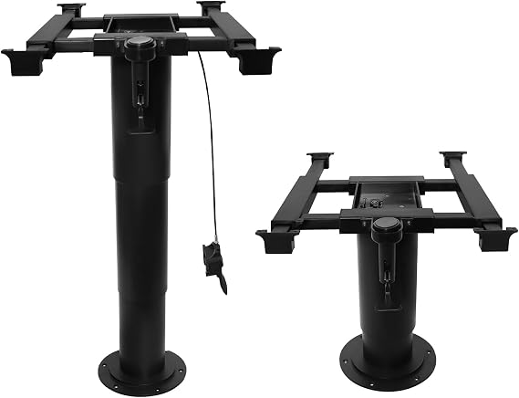 Pneumatic Lift Table Base,28.78-13.98 Inch Height Adjustment, 4-Direction Sliding Mount, Ideal for RV, Boat, Camper, Marine Dinette (Black)