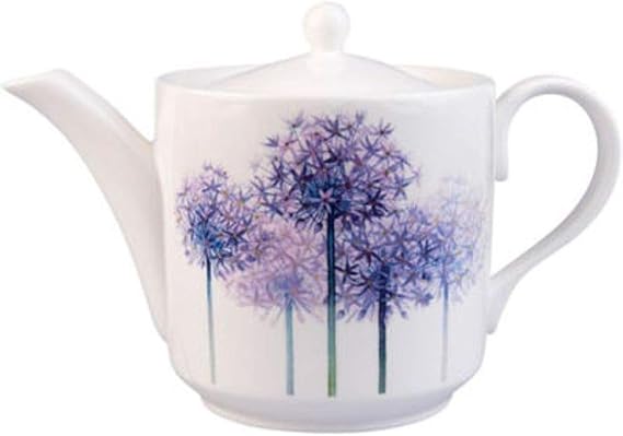 Roy Kirkham Traditional Ceramic Alice Alliums Teapot in White/Purple Finish