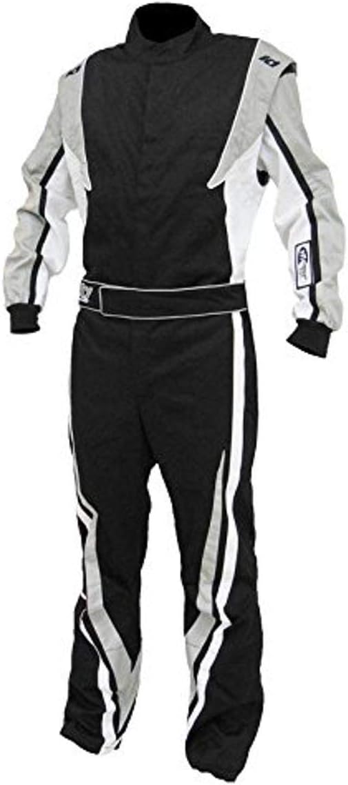 K1 Race Gear SFI 3.2a/1 Victory Auto Racing Suit (Black/White/Grey, XX-Large)