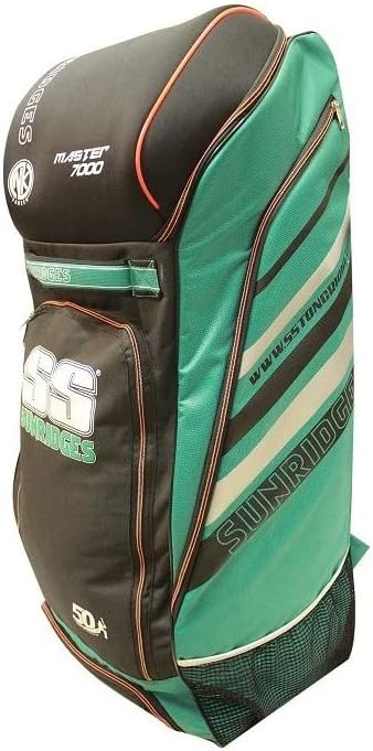 SS Master Cricket Kit Bag 2022, 38x15x16 inches, Black & Green