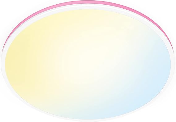 WiZ Adjustable white and color Rune ceiling lamp (2100 lm), LED lamp, 16 million colors or warm to cool white dimmable light, intelligent light control with sound/application over Wi-Fi, white