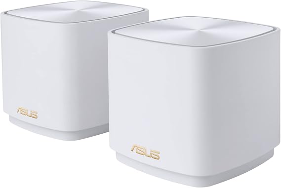 ASUS ZenWiFi AX Mini (XD4) Whole Home Mesh WiFi System (2 Pack), WiFi 6, 802.11ax, up to 3300 sq ft & 25+ devices, AiMesh, Lifetime Free Internet Security, Parental Controls, Easy Setup
