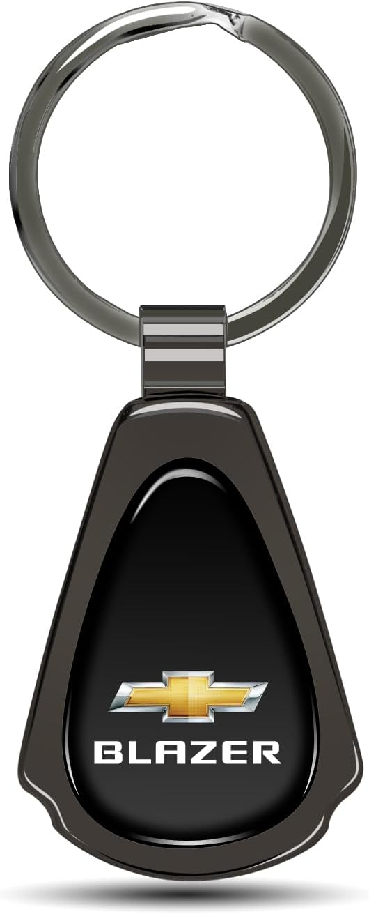 iPick Image for Chevrolet Blazer Black Dome Metal Teardrop Key Chain