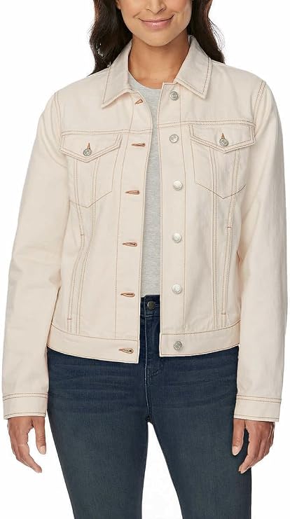 Buffalo David Bitton Womens Classic Denim Jacket (as1, alpha, l, regular, regular, Eggshell)