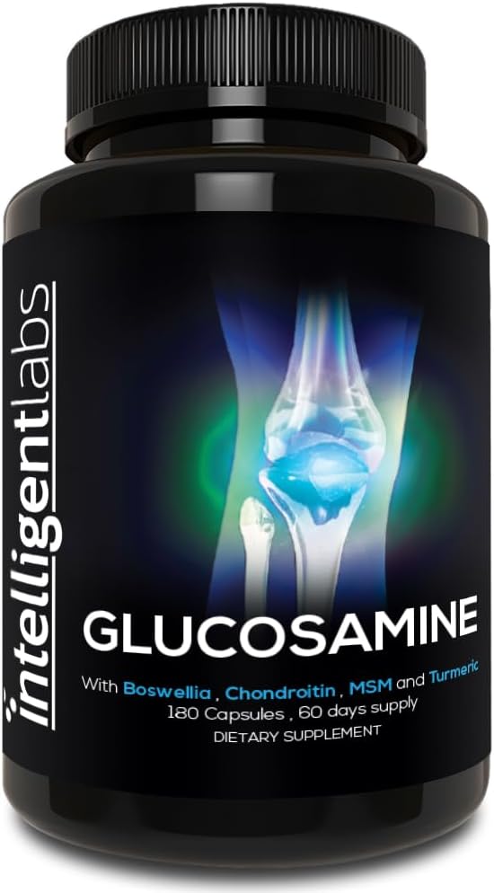 Glucosamine Chondroitin MSM, for Joint Mobility & Comfort, 60-day supply | Joint Support for Men & Women. With Boswellia Extract and Turmeric. Designed to Help Relief Stiffness & Restore Flexibility