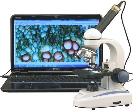 AmScope M158C-E-AAA 1000X LED Compound Microscope, Cordless Metal Frame