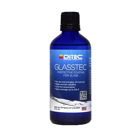 DITEC Marine Glasstec Glass Sealer, Hydrophobic Rain Shield Window Coating