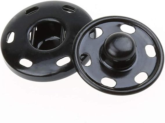 Metal Snap Button Clasps Fastener Press-Stud for Closure Purse Handbag Clothes Sewing Craft 50 Sets 17mm Black