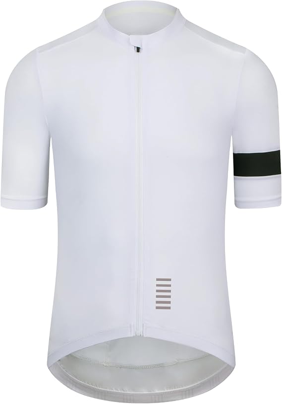 Men's Cycling Jersey, Seamless Bonded Cuff, Zipper Pocket, Short Sleeve, Lightweight Aero Race Fit Road Bike Shirt