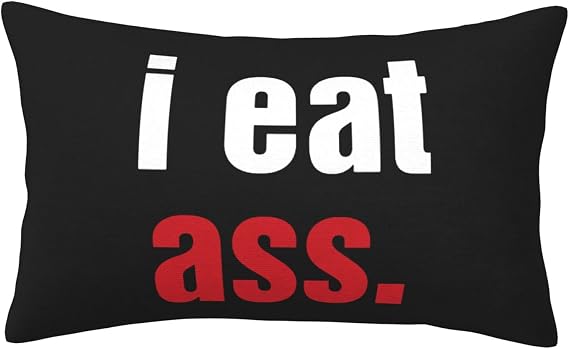 I Eat Ass Pillow Cases, Soft Pillowcases Easy Care Microfiber, Wrinkle Resistant Pillow Covers, 20x14, Black