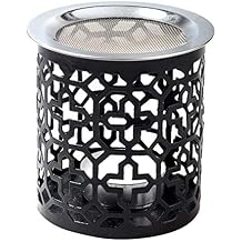 Black Iron Incense Burner with Sieve Height 3.15 inch [Handmade] for Burning Incense with a Tealight