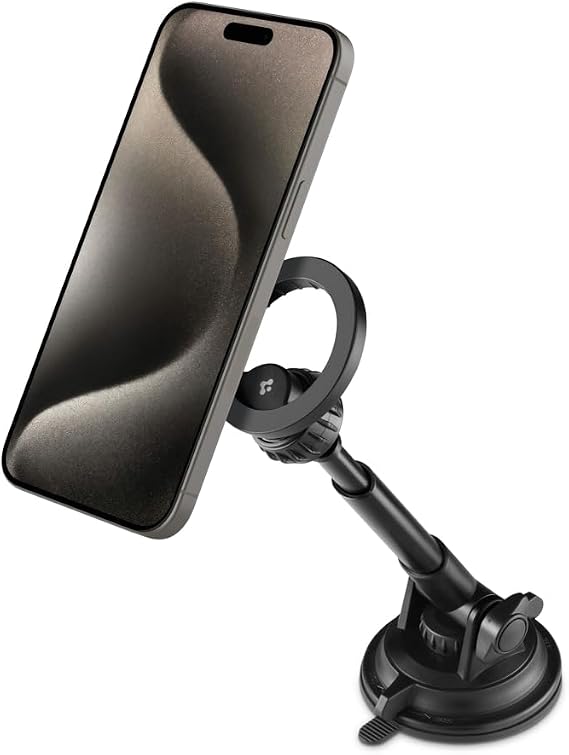 Spigen Mag Fit MFT35 MagSafe Uyumlu Araç İçi Torpido Üstü Ön Konsol Telefon Tutucu Stand - ACP08313 (Spigen TR Garantili)