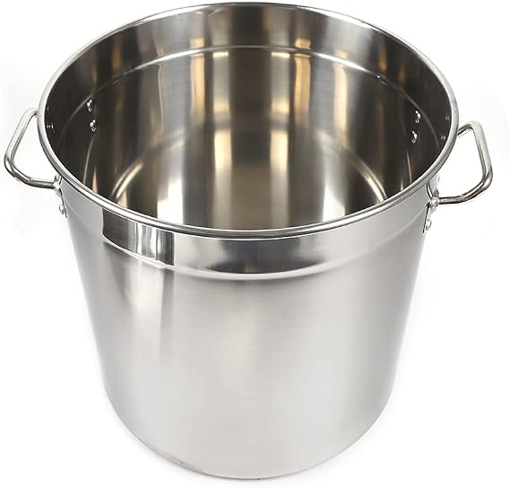 50 L Stockpot Large Capacity Catering Cooking Pot with Metal Lid Stainless Steel Cooking Pots for Induction Gas Glass Ceramic etc