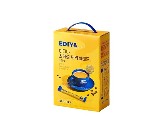 [Product expired soon] EDIYA Special Mocha Blend 3in1 coffee mix, 100 sticks, 38 fl oz