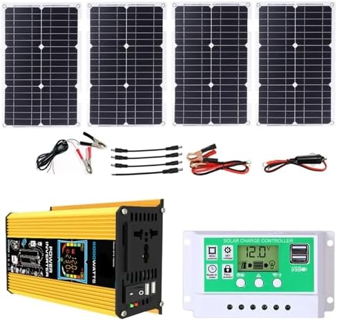 6000W Solar Inverter Kit with 100W Panel & 50A Controller - Portable Home & Outdoor Power System, 12V-110V, Complete Solar Setup for Off-Grid Living