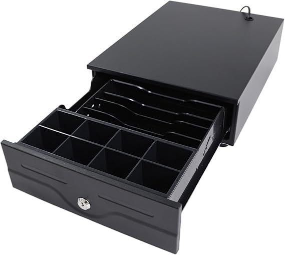 Cashier Drawer Cash Register,Automatic and Manual Opening of Cash Register Drawers,Cashbox Drawer,for Supermarkets, Shops, Hotels, Etc