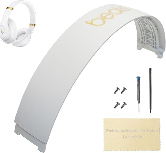 Studio 3 Head Band Replacement Accessories,Studio 3 Wireless Headphones Replacement Top Headband Parts with Repair Kit (-White Color)
