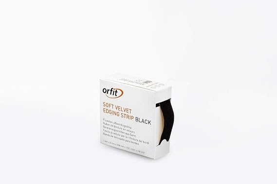 Orfit Elastic Soft Velvet Edging Strip, Black