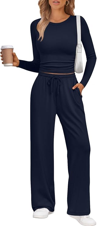 LILLUSORY 2 Piece Lounge Sets for Women 2026 Fall Fashion Outfits Sweat Set