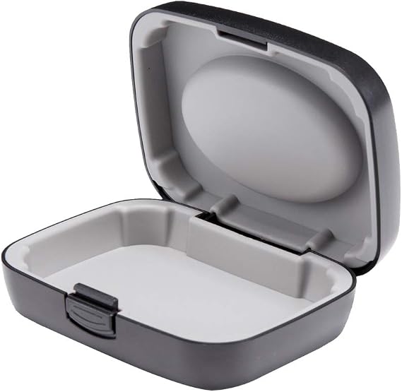 Hearing Aid Case Hard - Portable Protective Storage Case for BTE CIC IIC ITE (Black)