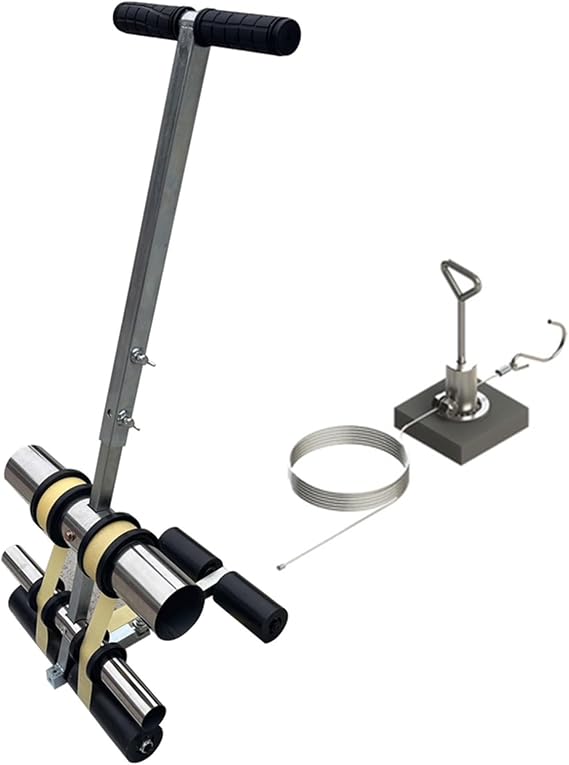 Floor Tape Applicator, Hand-Push Road Marking Machine Court Line Tape Machine with Rubber Roller for Basketball Courts, Road Warning and Parking Space