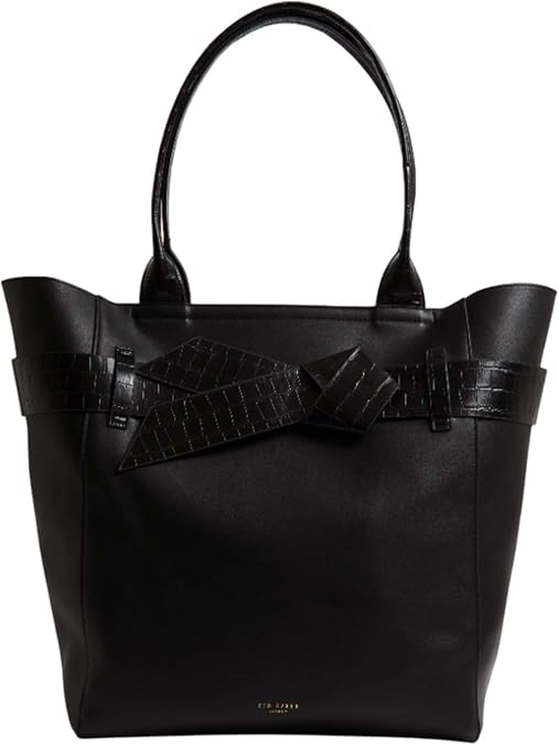 Ted Baker handbag shoulder bag Jjoslyn Croc Effect Knot Bow Tote Bag Black