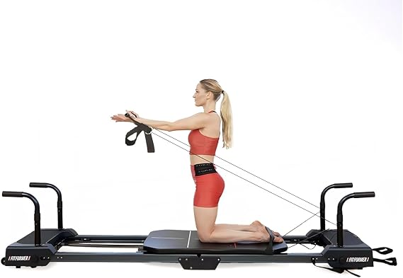 FitFormer Folding Pilates Reformer Machine for Home Workout Pilates Equipment for Full-Body Low - Impact Exercise- Adjustable Resistance Springs - Space- Saving Design - 4Handlebars -2 Platforms