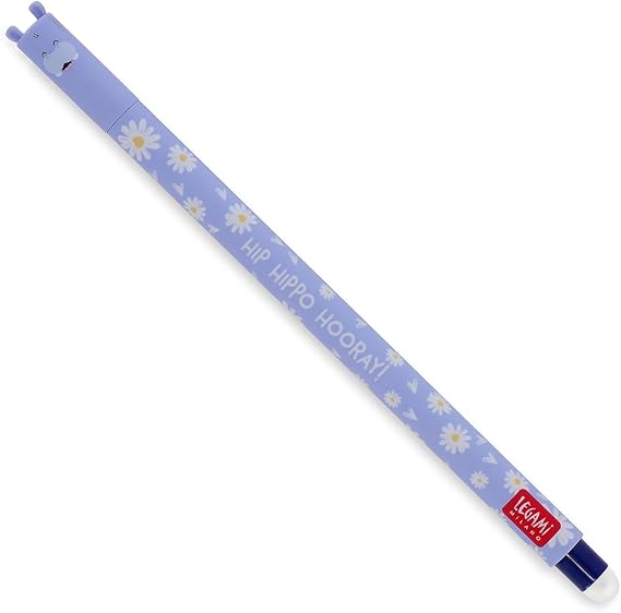 LEGAMI Silinebilir Jel Kalem - Hippo, Termosensitif Mürekkep, 0,7 mm Uç Çapı, 15 cm Uzunluk Mavi Mürekkep