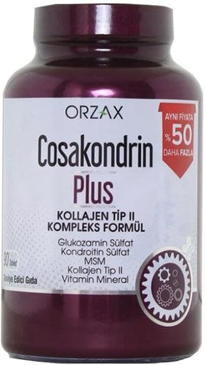 Orzax Cosakondrin Plus, Kollajen Tip II, Glukozamin, Kondroitin, MSM, 90 Tablet