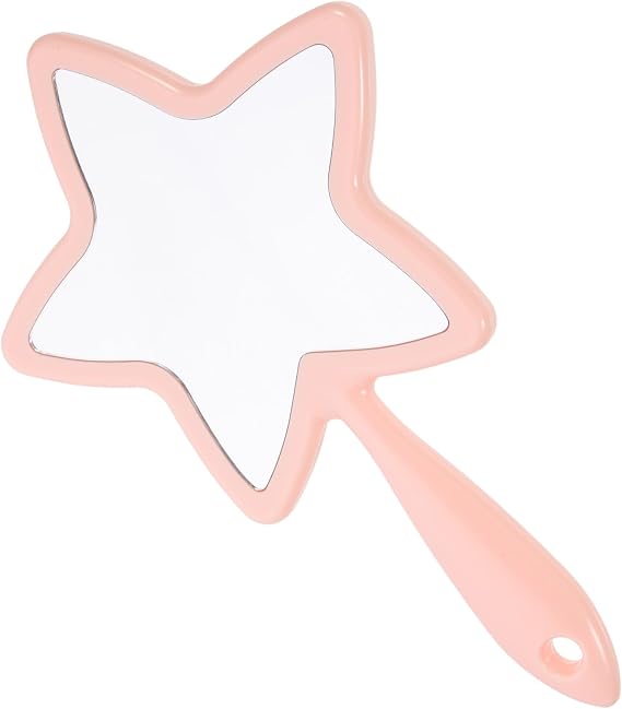 Portable Handheld Makeup Mirror with Chic Design Lightweight Travel Cosmetic Mirror for Makeup Shaving and Grooming Random Color