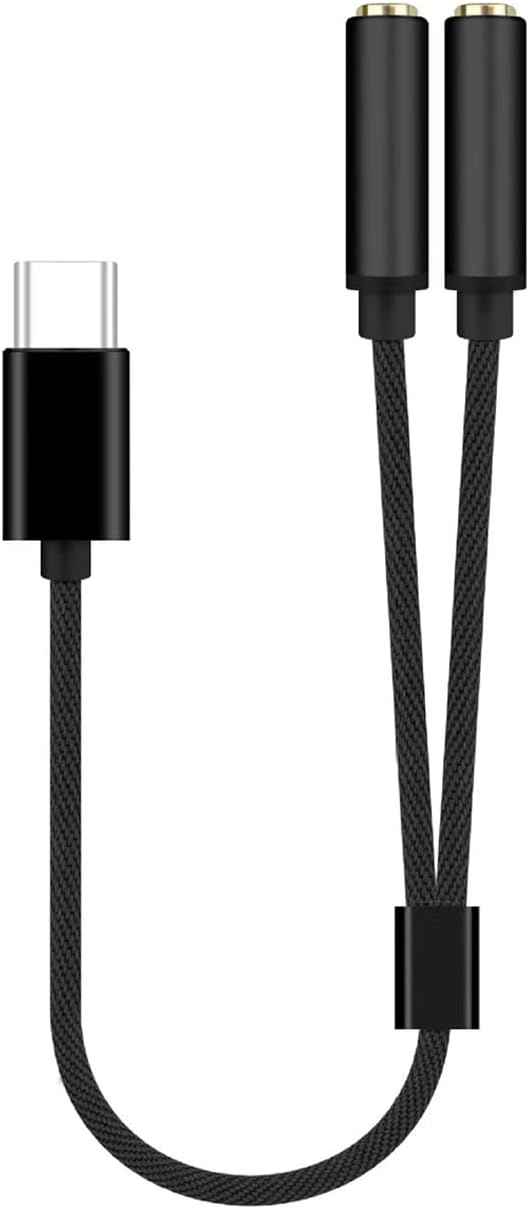USB C - 3.5mm ダブルメスサウンドケーブルタイプ C - 3.5mm アダプターステレオ延長コードホームシアターアクセサリー用 USB - アダプター