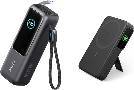 Anker Laptop Power Bank, 25,000mAh Portable Charger with Triple 100W USB-C Ports MagGo Power Bank, Qi2 Certified 15W Ultra-Fast MagSafe-Compatible Portable Charger