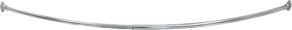 Design House Curved Shower Rod, 44-63", Polished Chrome