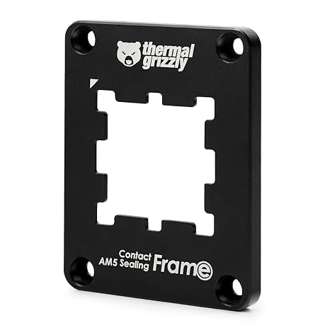 Thermal Grizzly AM5 Contact Sealing Frame - Contact Frame & CPU Guard Combination - Optimizes Contact Pressure Points & Protects Components - for AMD Ryzen 7000 CPUs - Including Aeronaut 1g