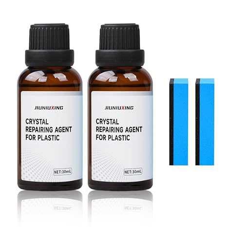 Plastics Parts Crystal Coating, 2025 New Car Crystal Coating for Car Plastic Parts, Coating Agent for Automotive Plastics, Crystals Coating Plastic Restorer, Cars Trim Restorer with Sponge (2)