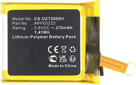 Battery for Fossil Q Explorist Gen3 Armani ART500; DZT2002, On DZT2002 PN: APP00222 280mAh / 1.06Wh