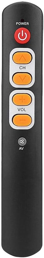 Zerone Learning Remote Control with Big Buttons, 6 Keys Universal Remote Control Smart Controller for TV STB DVD HiFi VCR(Orange)