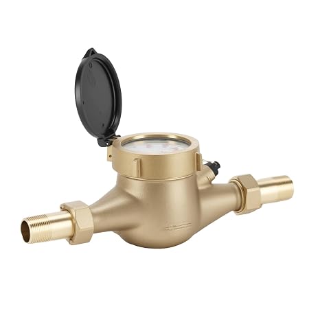 DN20 3/4" NPT Couplings Gallon Water Meter, Lead Free Meter, Cold Water Meter for Apartment or Home,Multi-Jet.(Lead Free)