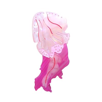 Magical Small Jellyfish Hair Clip,Acetate Claw Clips,Funny Hair Clips for Women,Pink