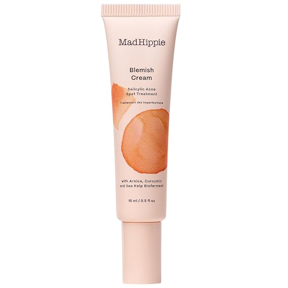 Mad Hippie Blemish Cream Acne Spot Treatment with 2% Salicylic Acid and Redness Reducing Arnica, Curcumin, and Calendula, 0.5 Oz