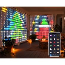 IC ICLOVER Smart Curtain Lights, 6.6FT 400 LED Color Changing Curtain Lights with APP & Remote Control, DIY Hanging Fairy String Light for Christmas Bedroom Backdrop Wall Outdoor Patio Decor
