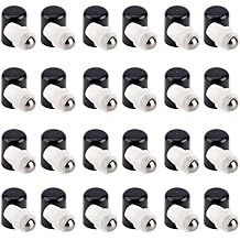 BENECREAT 24Sets Essential Oil Roller Inserts Kit, Stainless Steel Roller Balls and Black Bottle Cap for 5~15ml Essential Oils, Cosmetics Bottle, 9mm inner diameter